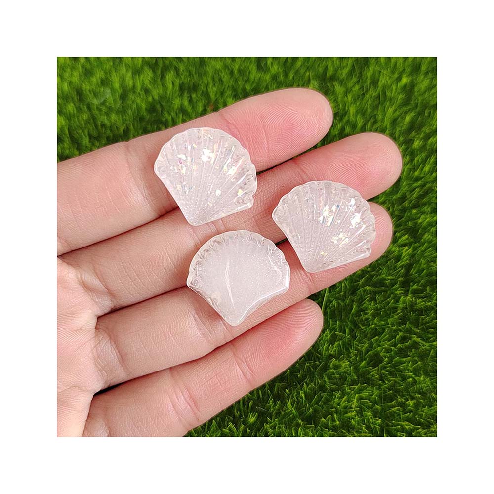 Glitter Resin Crystal Shell Flatback Rhinestone Scrapbook Embellishment DIY Wedding Appliques Crafts Supplies