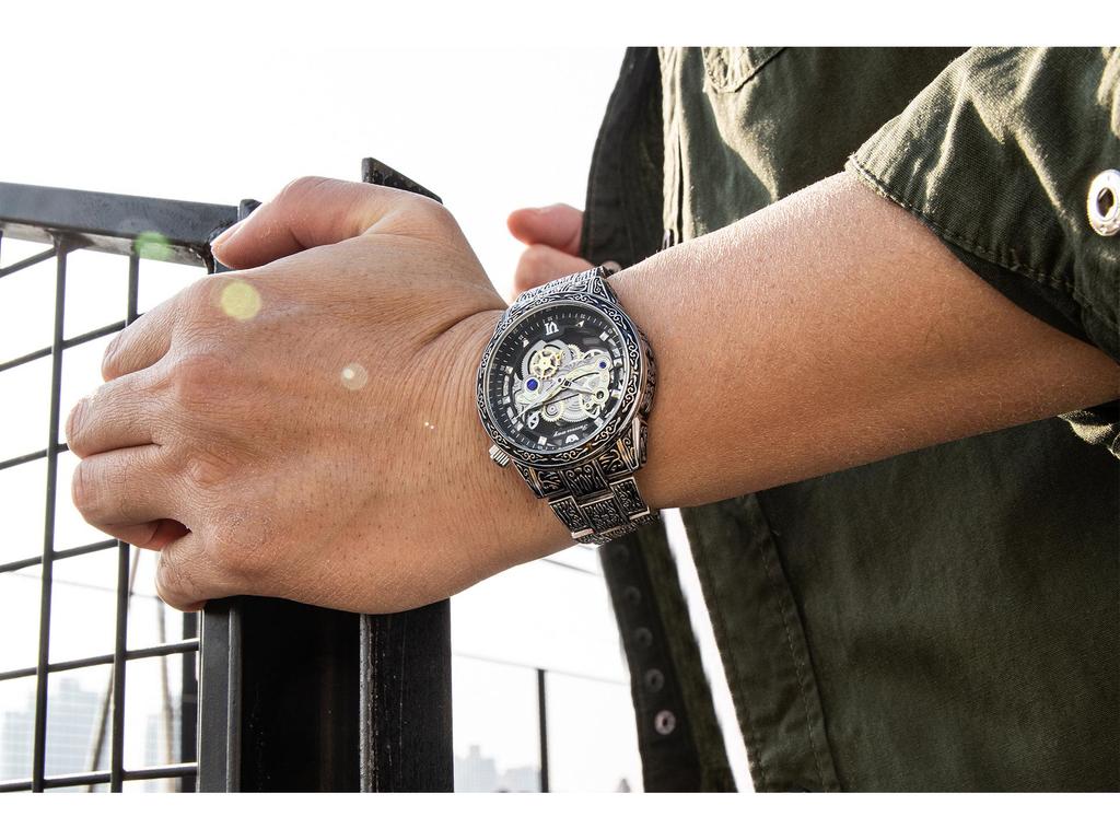 Мужские резные немеханические часы Domineering в европейском и американском стиле