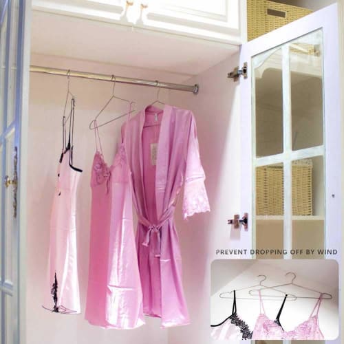 MAO DOU Aluminum Clothes Hangers, Silver, 20-Piece Set, Heavy-Duty, Non-Slip, Rust-Resistant, Bend-Resistant, Slim Design