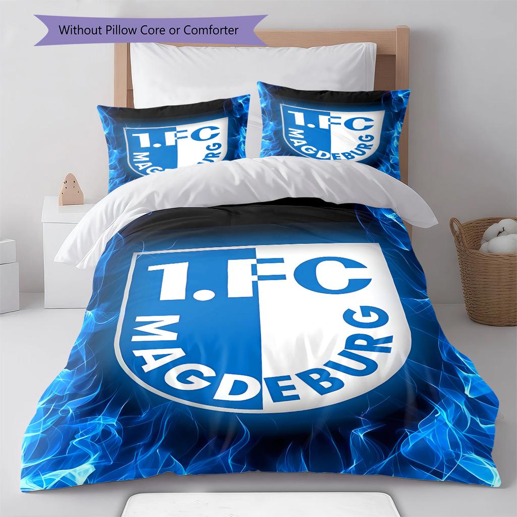 1. FC Magdeburg Pattern Bedding,Quilt Set Quilt Cover Pillowcase Home Birthday Gift (1 * duvet cover + 2 * pillowcase, without core)