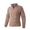 Autumn And Winter Thickened Pullover Knitted Sweater Men'S Solid Color Stand-Up Collar Half Zipper Business Casual Sweater