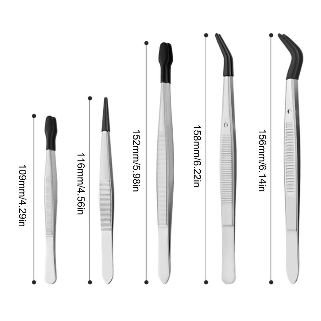 Набор пинцетов для ювелиров, удобные инструменты для пинцетов, стальной пинцет для поделок, коллекционирования марок и изготовления ювелирных изделий
