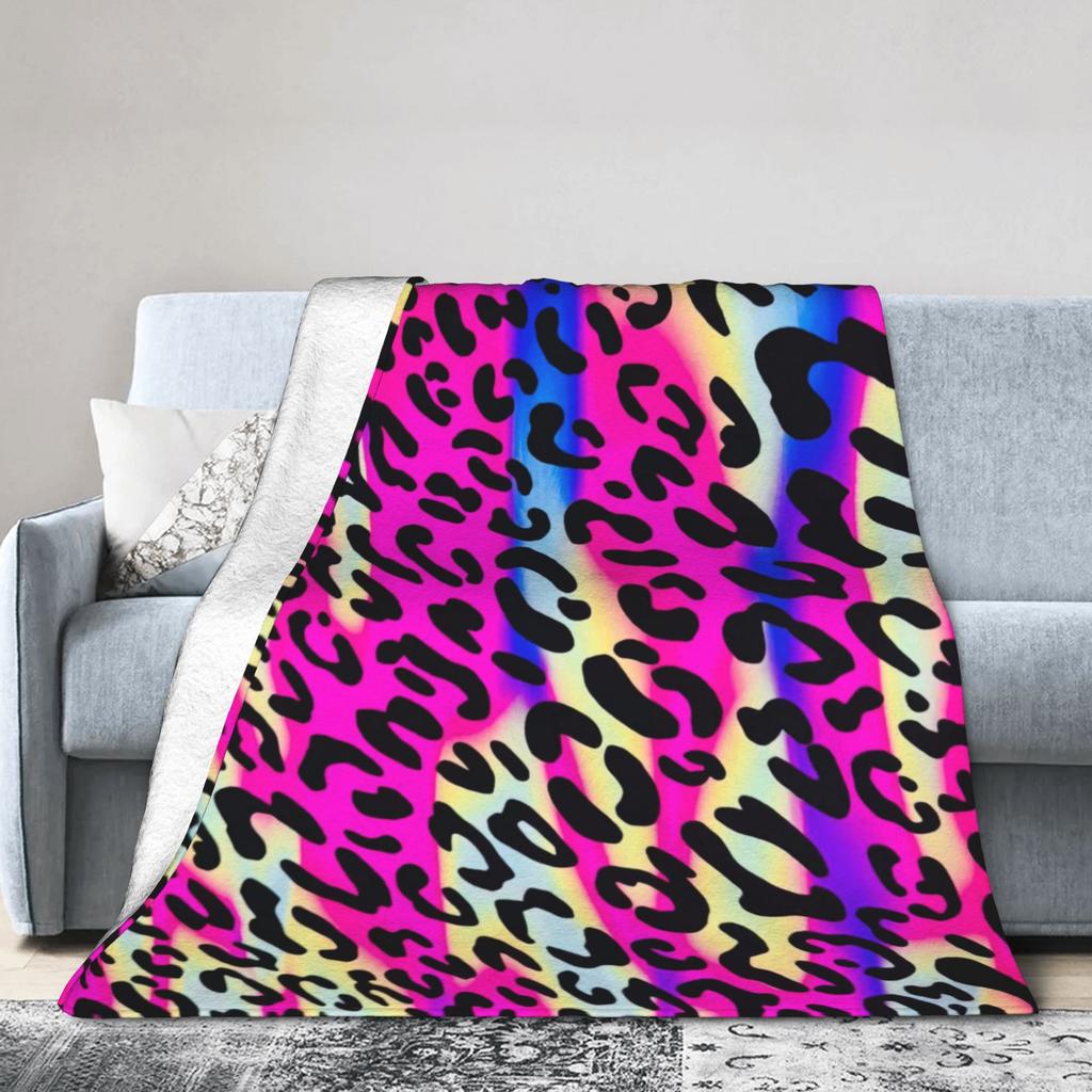 Leopard Texture Flannel Blanket Spring Warm Soft Throw Blanket for Children Couch Chair Aesthetic Bedspread Sofa Bed Cover