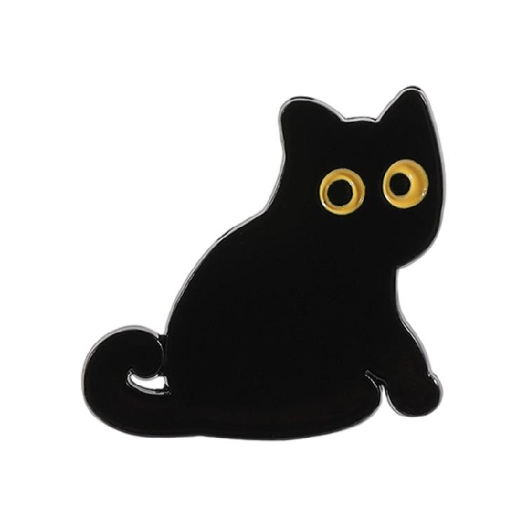 Стильный металлический значок с черными кошками, ювелирное украшение, аксессуары для одежды, подарок для друга, семьи, универсальное украшение для одежды, шляпы