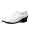 Fashion  New Fashion Black Formal Shoes for Men Pointed Leather Elegant Mens Dress Shoes Lace-up Heel Shoe Men Zapatos Hombre Vestir