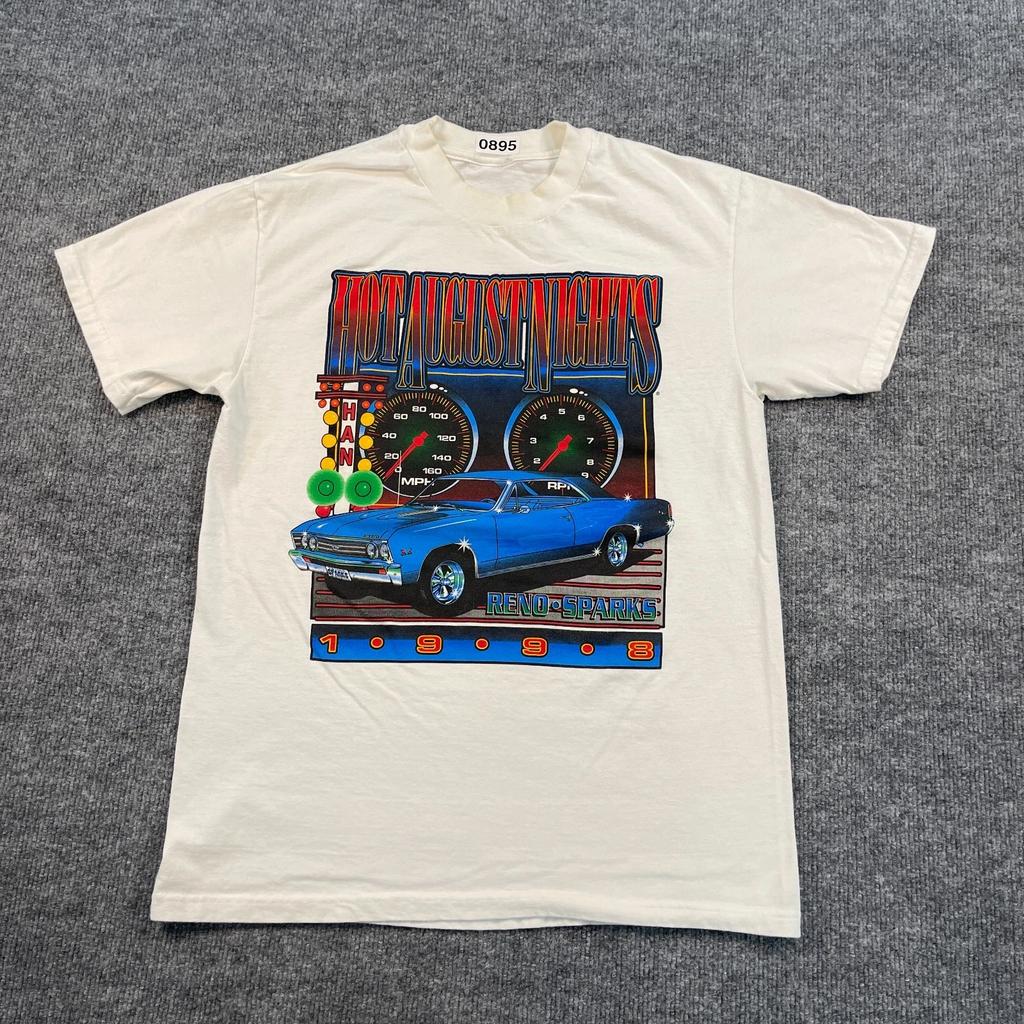 Vintage 1998 Hot August Nights Low-Rider Car Show Shirt Medium 19x26 White