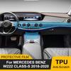 Внутренняя TPU пленка для Mercedes Benz W222 S-Class 2018-2020, защитная от царапин пленка для центральной консоли, предварительно вырезанная PPF пленка-чехол
