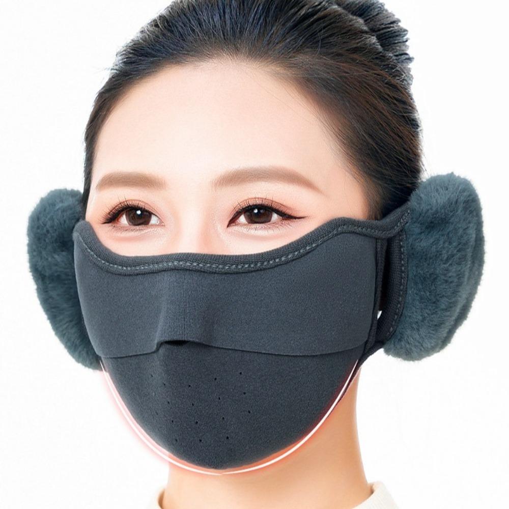 2-in-1 Fleece Winter Mask Breathable Riding Mask Thermal Earmuffs Mask for Autumn and Winter