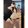 Sweet Knitted Sweater Dress Women Casual Long Sleeve Elegant French Y2k Mini Dress Even Party 2024 Autumn Korean Fashion Chic