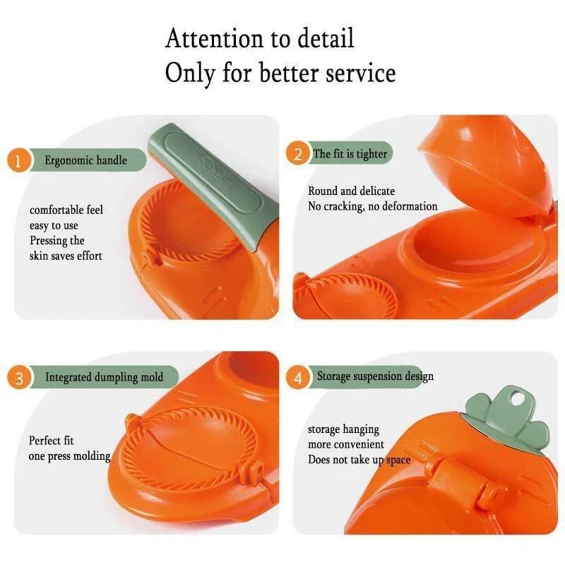 2 In 1 DIY Dumplings Maker Dough Pressing Tool Manual Wrapper Making Plastic Mold Skin Artifact Dough Press Kitchen Accessorie