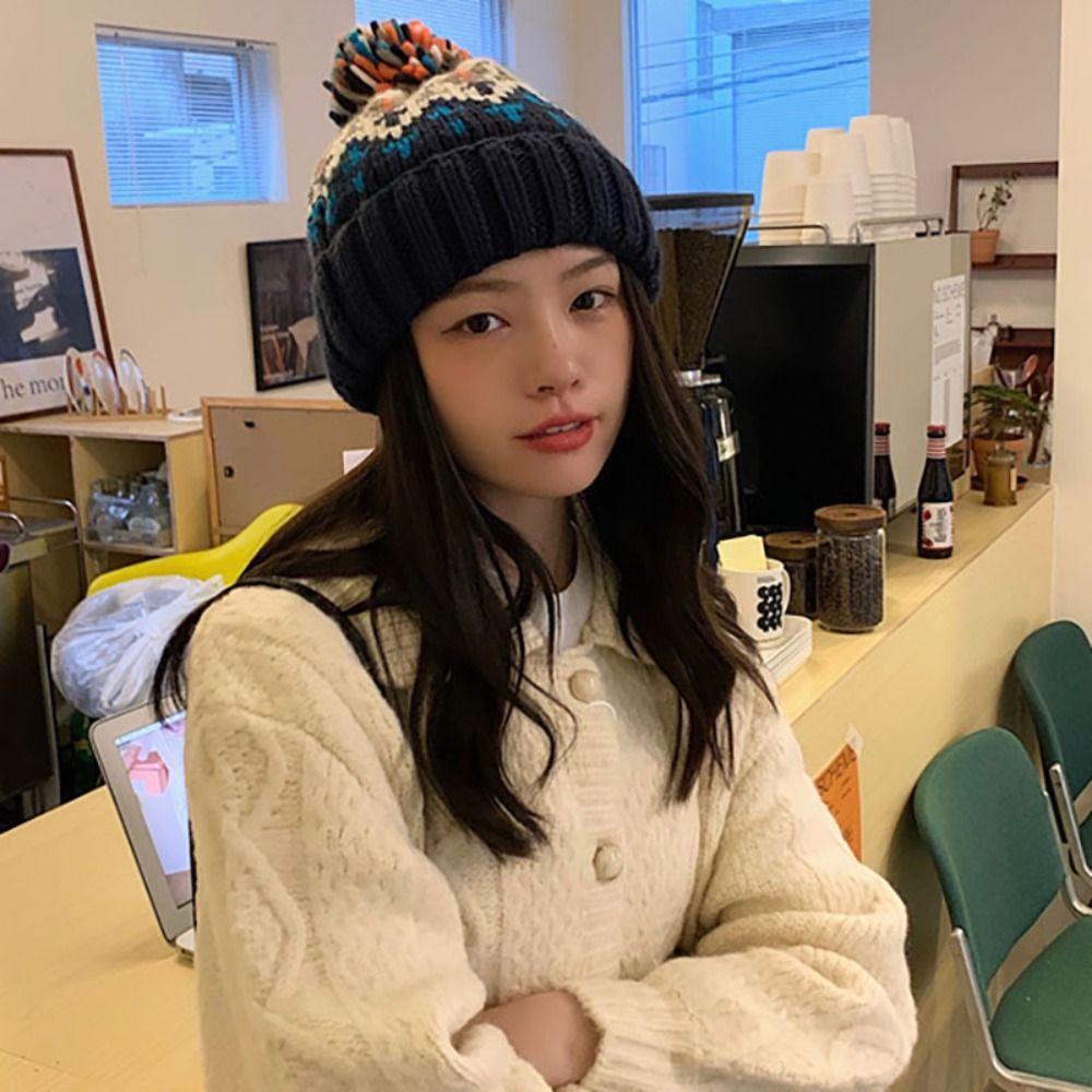 Warm Women Beanie Hats Windproof Cashmere Bonnets Fashion Winter Knitted Hats Female