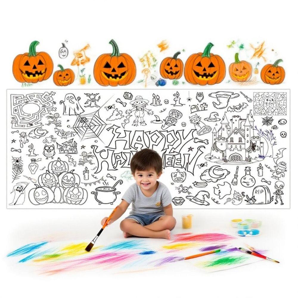 Cartoon Children's Drawing Tablecloth Handmade Large Coloring Posters Halloween Decorations