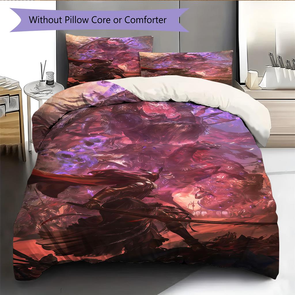 Elden Ring  Pattern Bedding Quilt Set Quilt Cover Pillowcase Home Decoration Birthday Gift (1 * duvet cover + 2 * pillowcase, without core)