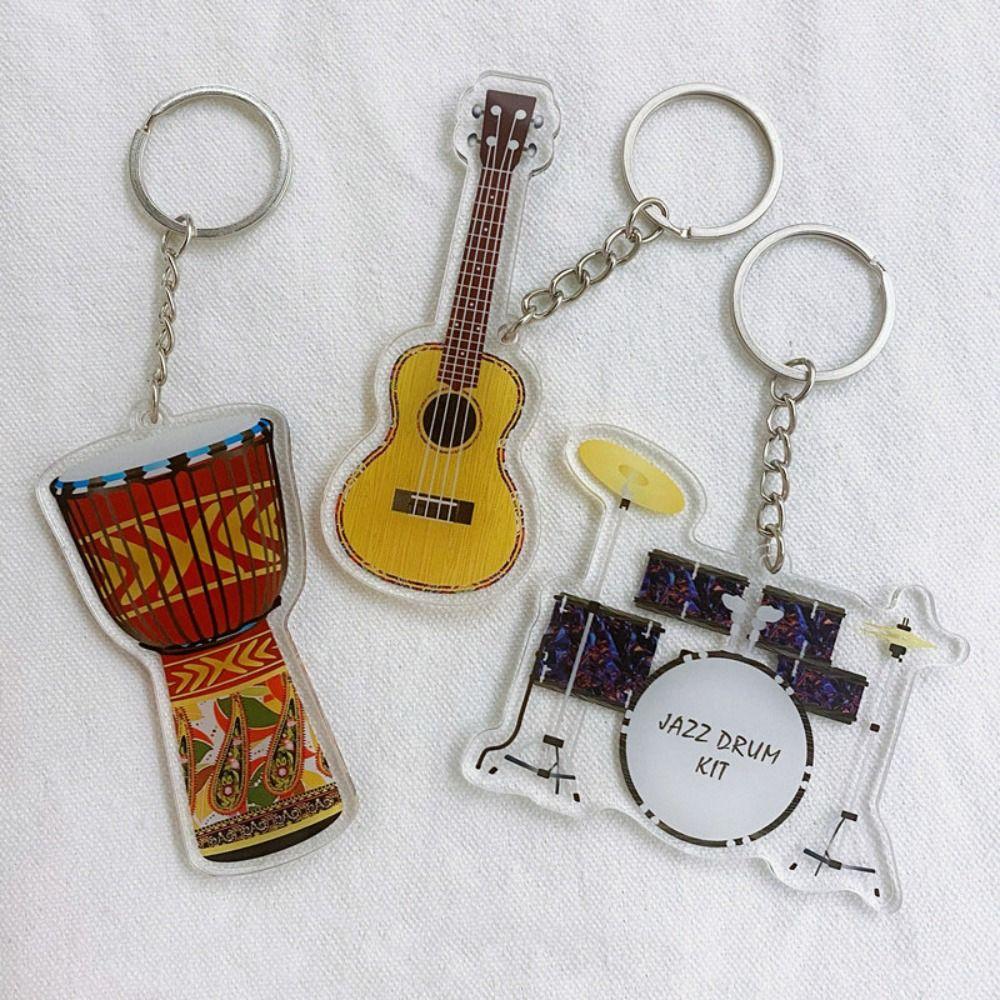 Cello Guitar Acrylic Keychain VIOLIN Electric Guitar Model Keyring Bag Pendant