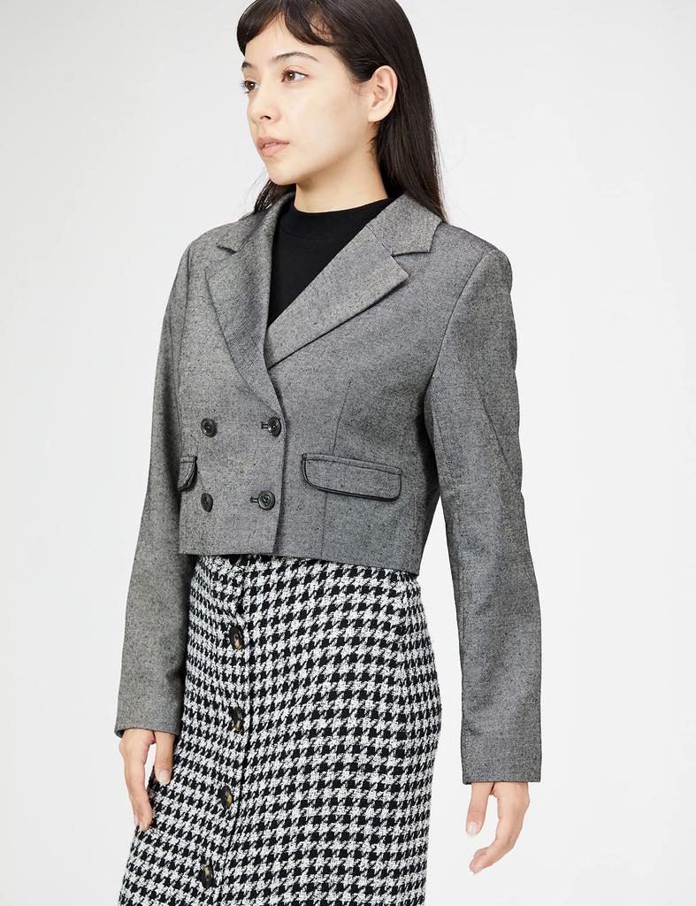 JILL by JILLSTUART Women's Homespun Jacket, Black, Free Size