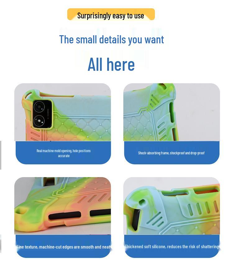 Rotatable Leather-Texture Silicone Case for Teclast T40 5G Tablet, Anti-Drop Protection