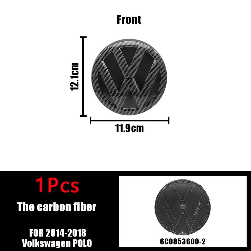 EPYFH1 1pc VW ABS 119mm 111mm Car Front Head Hood Bonnet Logo For Volkswagen Polo 6 2014 2015 2016 2018 2017 Rear Trunk Badge Accessory