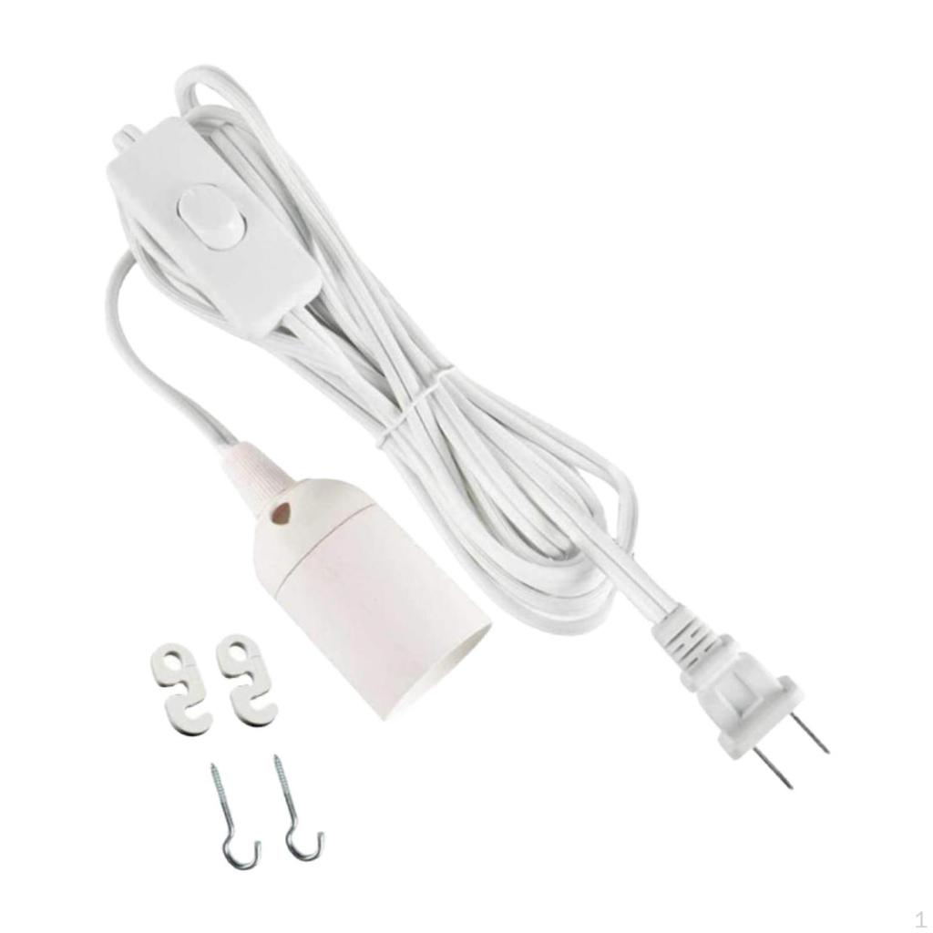 60W Pendant Light Extension Cord, E26 Base, Easy To Use, Garage Light, with on/Off Switch, Plug
