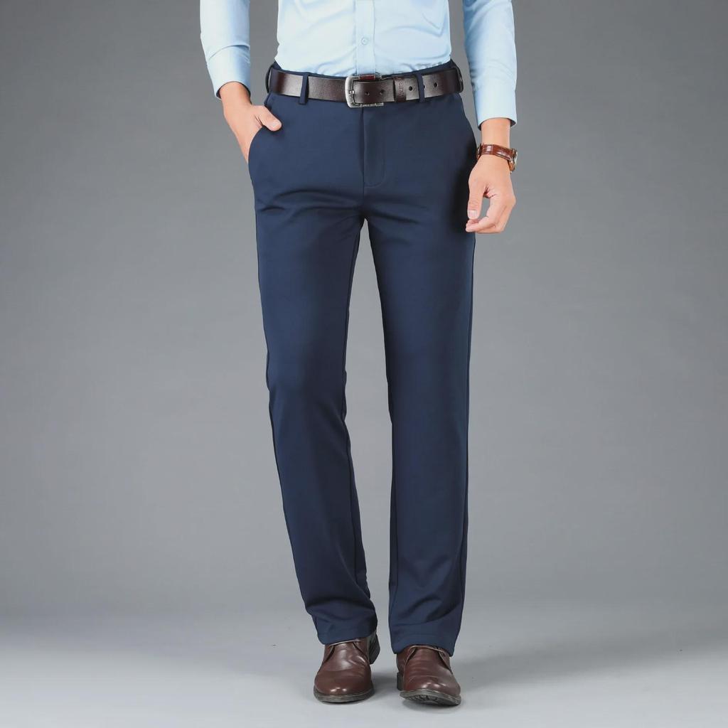 Мужские повседневные эластичные брюки оверсайз - Приталенные, не мнутся, деловые формальные брюки
