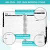 2026 Planner, Monthly and Weekly Calendar 2026, Jan.2026-Dec.2026, 8.5'' x 6.5'' with Monthly Tabs, Hardcover, Thick Paper, Back Pocket, Strong