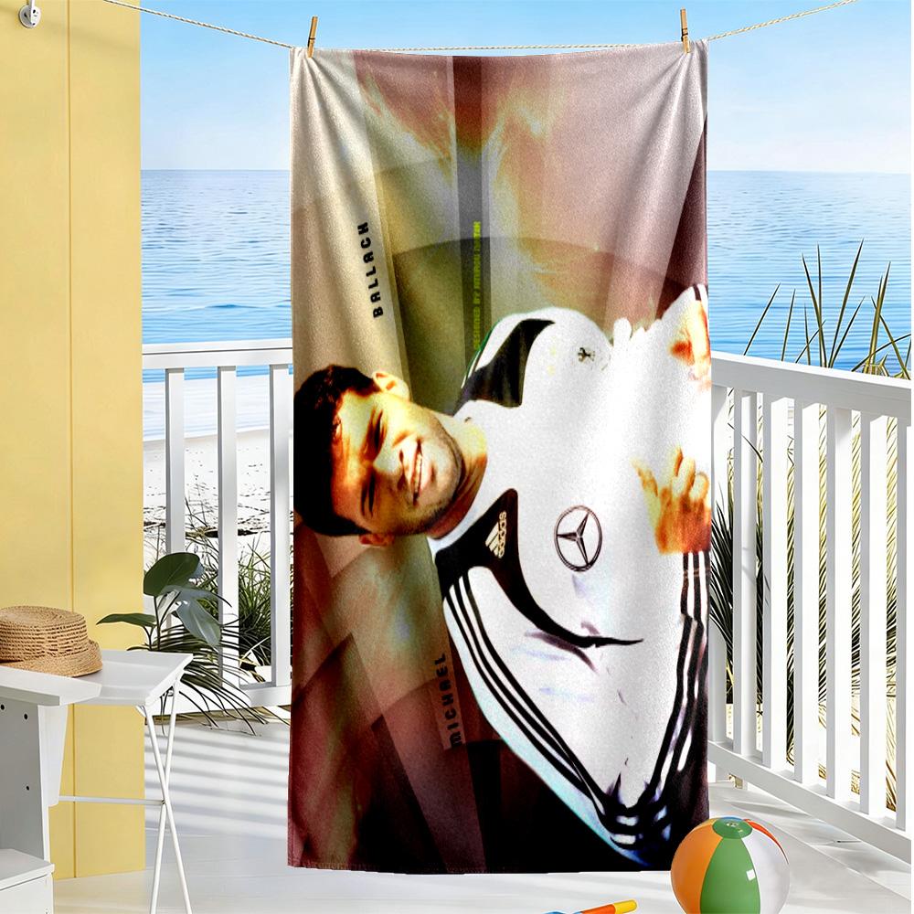 Michael Ballack Soccer Action Beach Towel High Absorbency & Quick-Dry Comfortable Lightweight