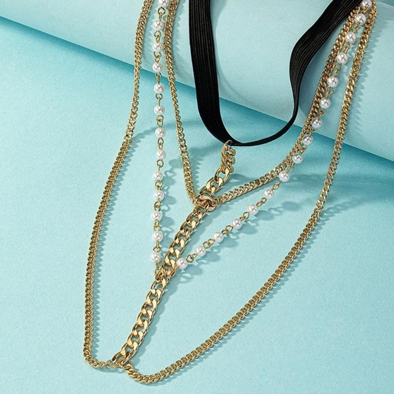 Multiple Layer Pearl Thigh Chain Anti-Slip Elastic Leg Chain Summer Seaside Nightclub Leg Accessories for Hot Girls