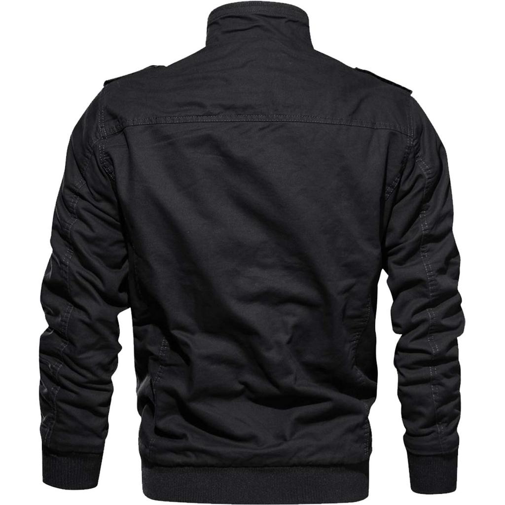 Повседневный, холодная погода, большой рабочий, прохладный, американский, повседневный, черный, размер L [TACVASEN], куртка, мужская одежда, размер, блузон, осенне-зимнее пальто, однотонный, верхняя одежда,