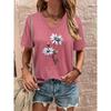 Fashionable 3D Print V-Neck T-Shirt - Lightweight & Breathable Summer Casual Wear Trendy WomenT-Shirts