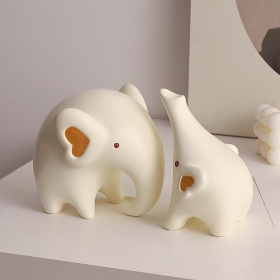 1 пара статуэток слонов из смолы минималистичные фигурки слонов домашний офис настольный декор