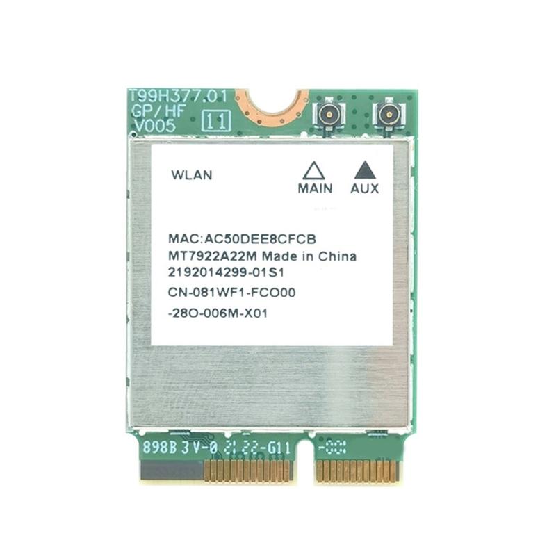 WiFi 6E карта MT7922 6 ГГц/5 ГГц/2,4 ГГц Трехдиапазонный сетевой адаптер Совместимость с Bluetooth 5.2 Интерфейс M.2