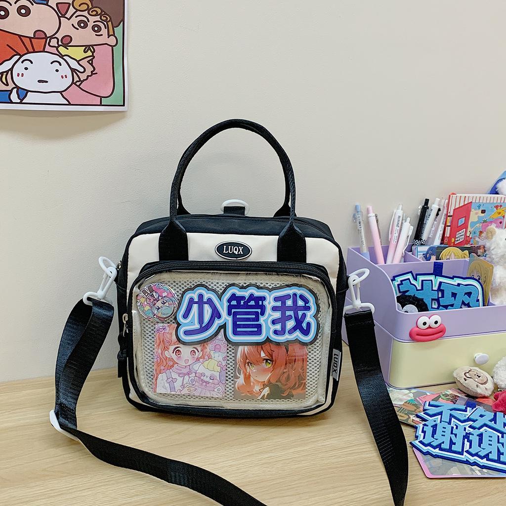 Cute Crossbody Pain Bag Student Versatile Shoulder Bag Large Capacity Commuter Handbag Transparent Backpack