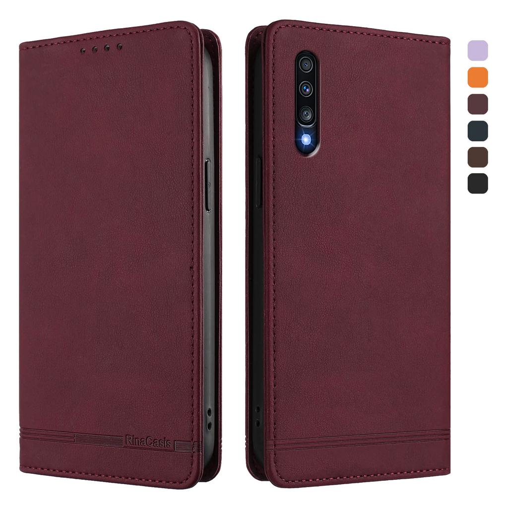 Чехол-книжка из роскошной кожи для Samsung Galaxy A70 A70S A50 A50S A40 A30 A30S A20 A20S A20E A10 A10S A10E с магнитной застежкой-кошельком