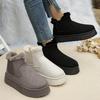 Модные женские ботинки на платформе больших размеров 2024 Зима Новые хлопковые туфли Мода Корейская версия Утепленные студенческие слипоны Короткие хлопковые ботинки