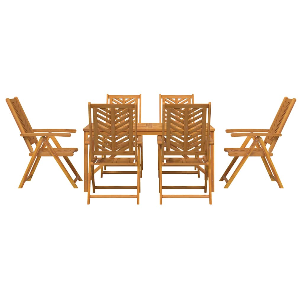 vidaXL Garden Dining Set 7 pcs Brown Solid Acacia Wood