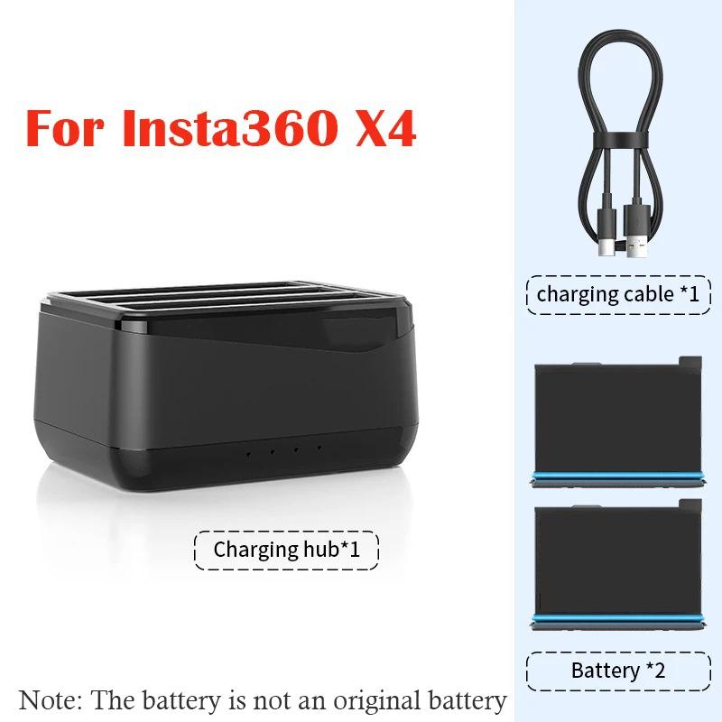 2290 мАч литий-ионный аккумулятор для Insta 360 X4, зарядное устройство Amagisn на 3 слота, зарядное устройство для Insta360 X4, аксессуар