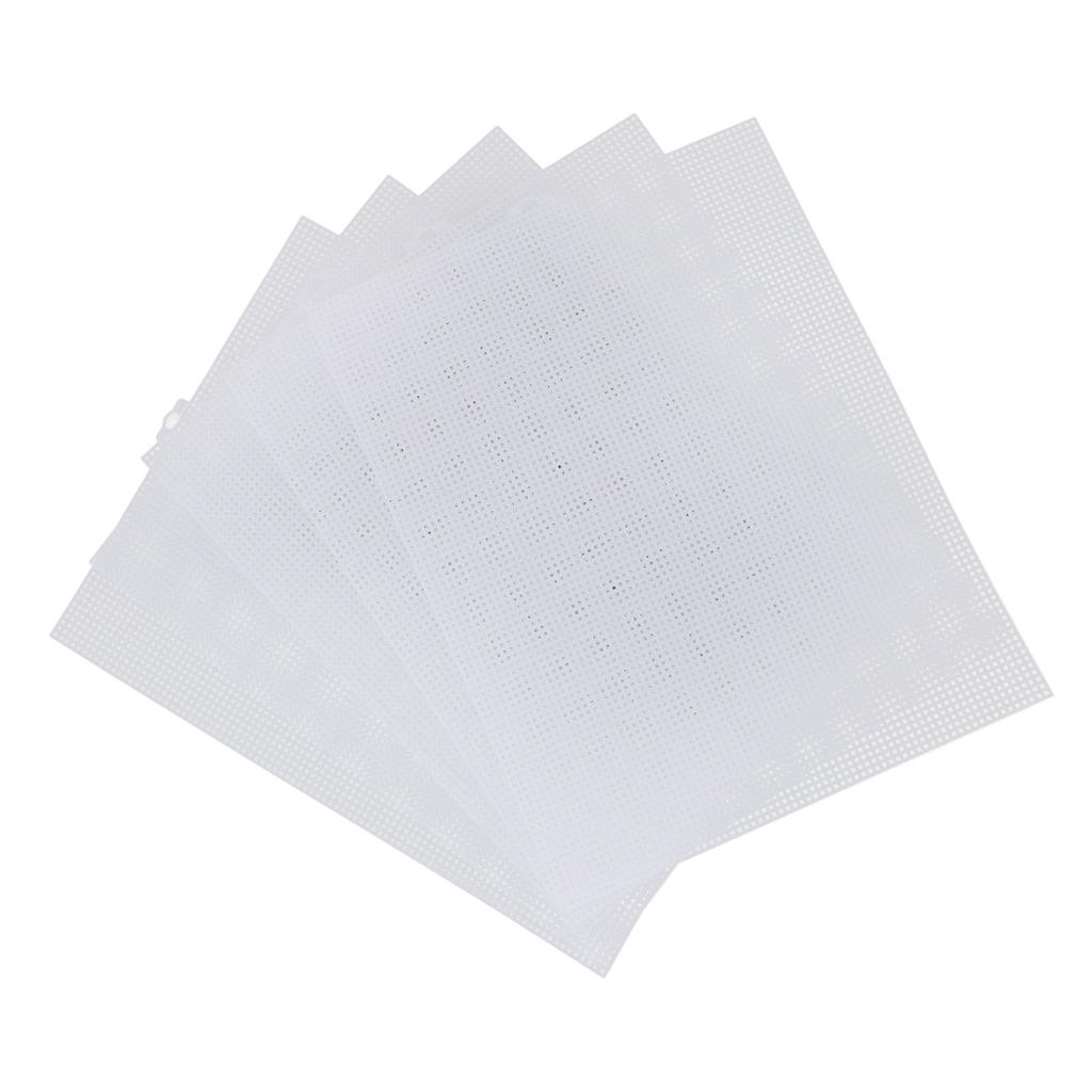 5 шт. пластиковая сетчатая холщовая ткань 7 штук 33,5x26 см белая пластиковая холщовая сетка с 4 вязальными петлями