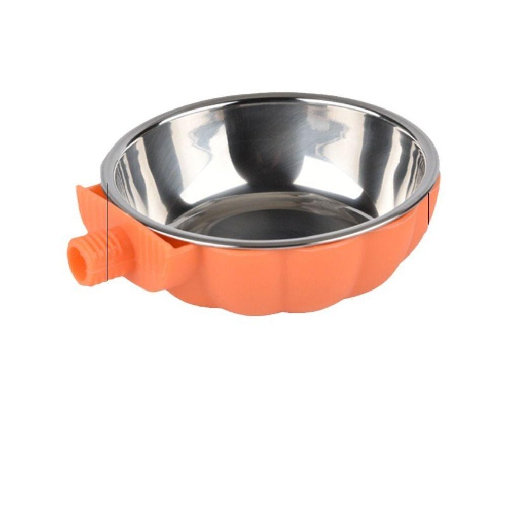 Stainless Steel Pet Cage Bowl Hanging Design Pet Food Basin Detachable Pet Feeding Bowl Cat Dog