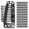 100pcs 10 Teeth Wig Clip Stainless Steel DIY Hairpiece Snap Clip for Hair ExtensionBlack