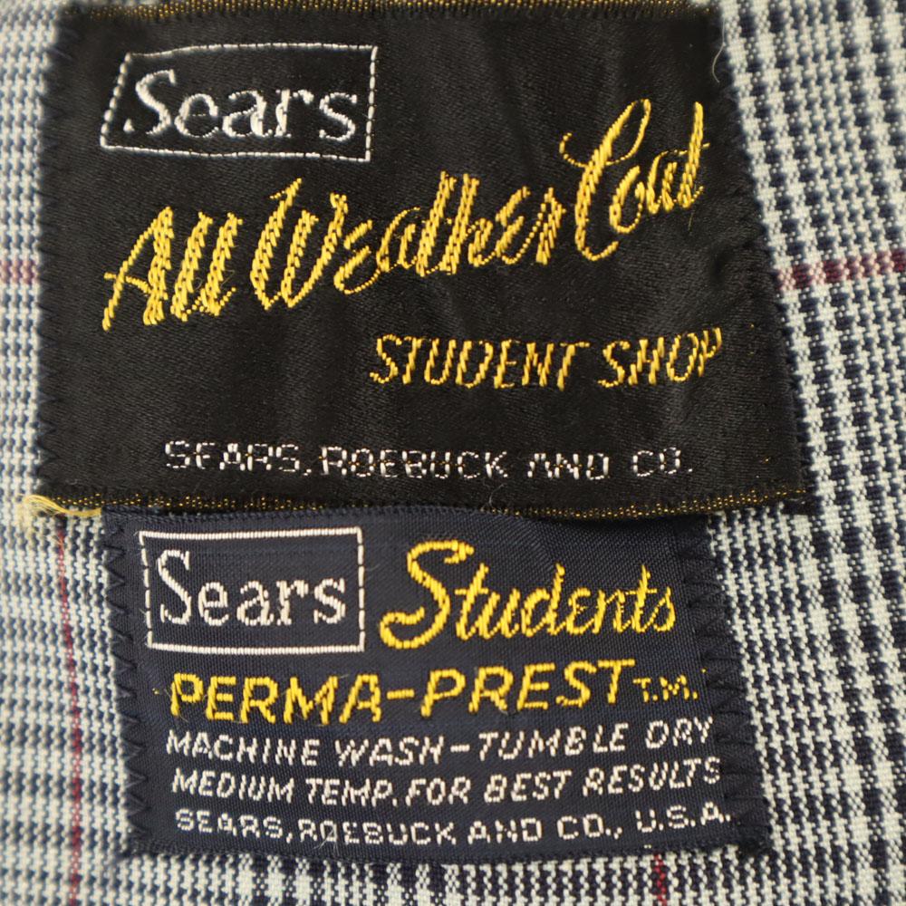 Sears Винтажное пальто в клетку Глен 70-х годов, серое, Честер, мужское, б/у