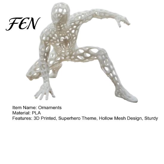 Cool Car Interior Decorations 3D Printed Hollow Mesh Superhero Figurine, Creative Spider Style Action Pose Unique Design Collectibles Desktop