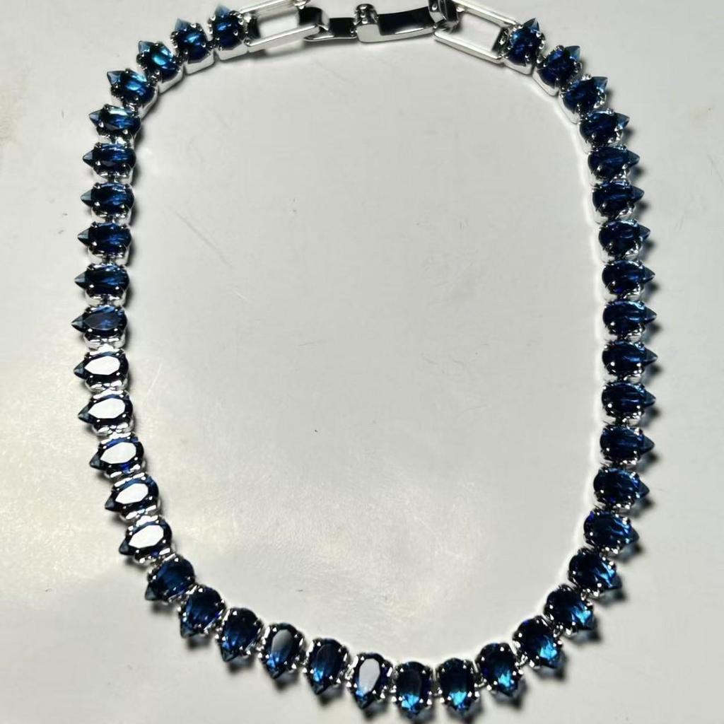 Sapphire Blue Zircon Sparkly Women's Bracelet - Elegant, Exquisite, High-Value Gift for Bestie Jewelry