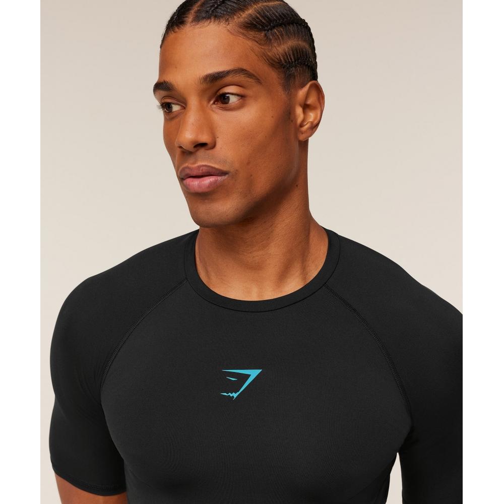 Gymshark ElemenT Термобелье Футболка Черный Бренд Синий A2b4c Bc8k