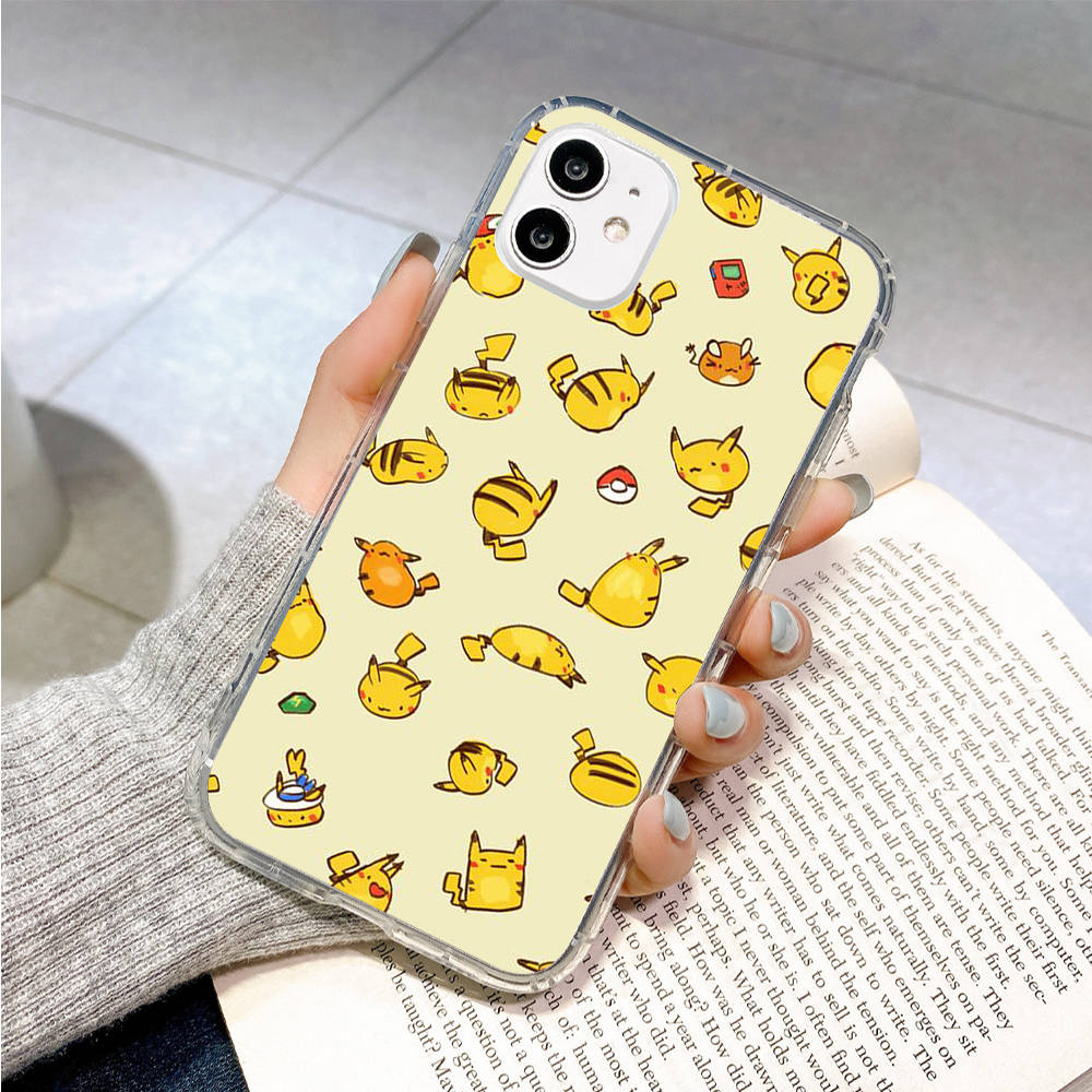 Прозрачный чехол PK10 Pikachu Pokémon для Samsung A04 A14 A23 M33 M53 Realme 10 9 C35 C55 VIVO Y02 Y12 Infinix Hot 30 Note 11 Tecno Spark 8P Pro