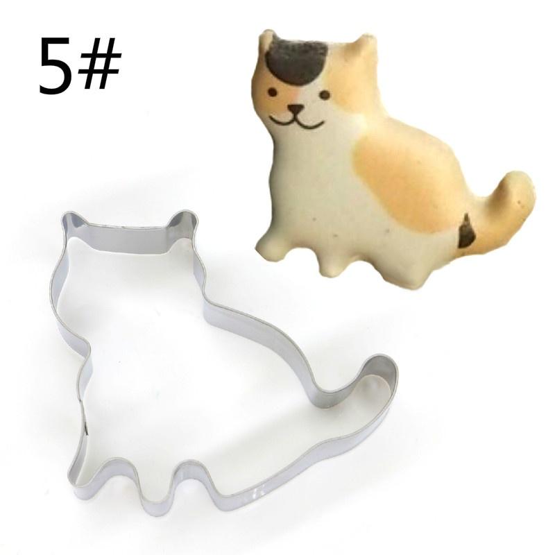 2pcs/5Pcs Lovely Cat Stainless Steel Cookies Cutter DIY Fondant Pastry Biscuits Mold Baking Tools