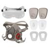 7pcs Reusable Half Facepiece Cover Reusable Wide Field View with Goggles for Paint Chemical