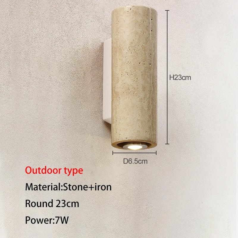 Желтый травертин в японском стиле в стиле ваби-саби, прикроватная лампа для спальни, гостиная, вилла, внутренний двор, балкон, фоновая люстра