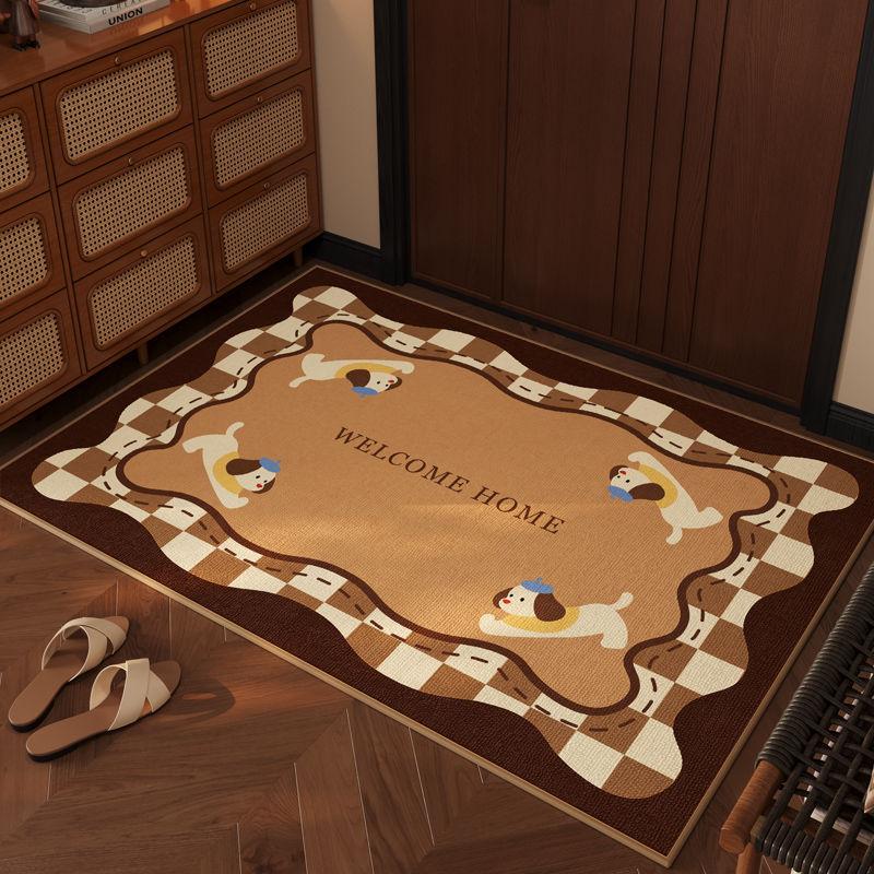 Door Floor Mat Entry Door Mat Household Door Entry Cat Advanced Sense Crystal Velvet Foot Mat Door DirtResistant LeaveIn Floor Mat