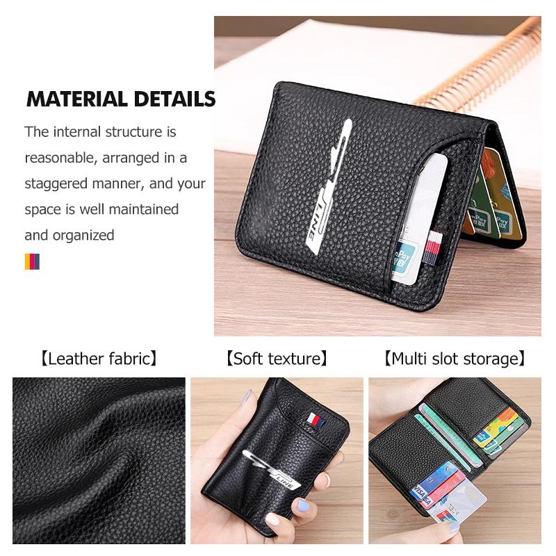 Portable Wallet PU Leather Credit Card Wallet Purse Card Holder For KIA Rio K5 K2 Sportage Ceed Sorento Picanto Stinger Soul wvkzl55