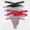 FINETOO 4PCS/Lot Sexy Cross Strap Cotton G-String Women's Panties FINETOO Letter High Waisted Fashion Thongs Panty Lingerie M-XL