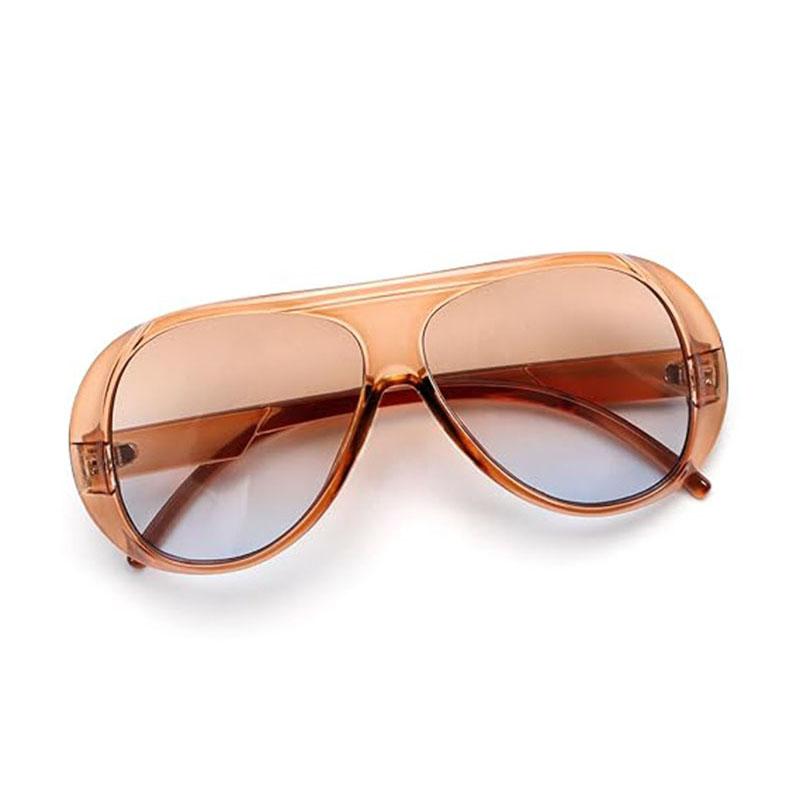Trendy Oversized Large Frame Y2K Cat Eye Sunglasses for Women Vintage Retro Oval Gradient Sunglasses UV400 Decoration Shades